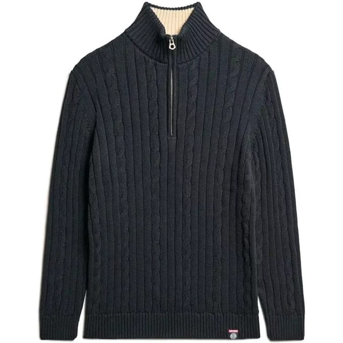 Superdry - Gebreide rugbytrui met halve rits - Dames - Sweaters