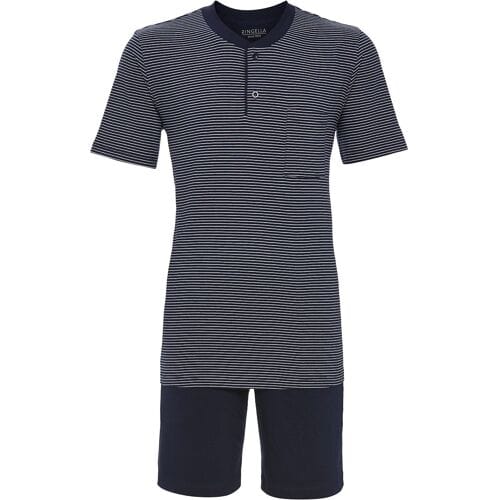 Ringella Katoenen heren shortama strepen Blauw man 48