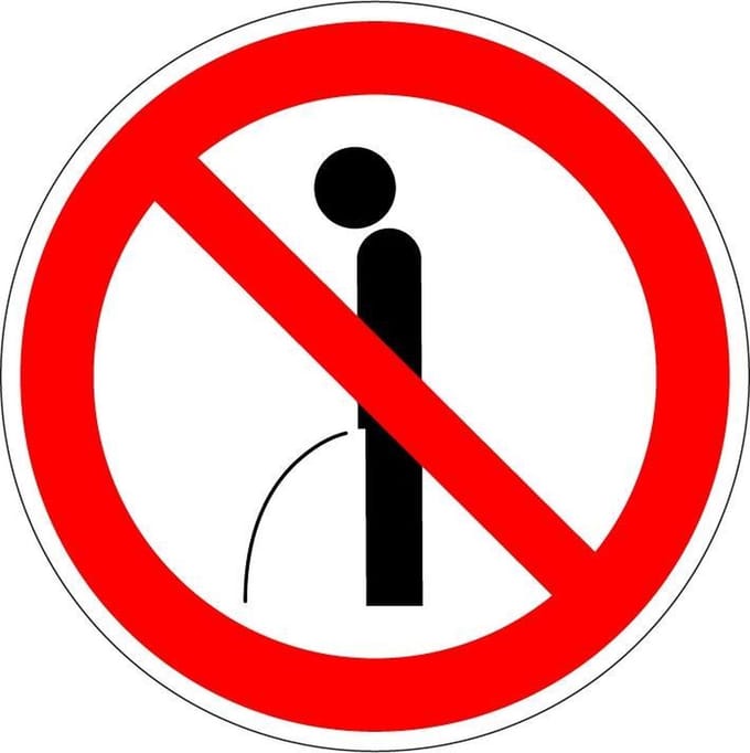 Wildplassen verboden sticker 100 mm