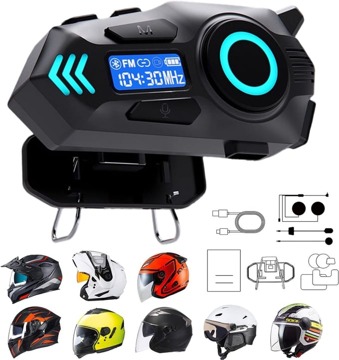 Fokelyi-Motorhelm Headset-Bluetooth 6.0- Intercom - Waterdicht IP66- Met Microfoon voor Helm- Intercom Motor Helm , Scooter