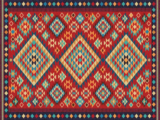 Vinyl | Vloerkleed vinyl | Hippie | 95x95 cm