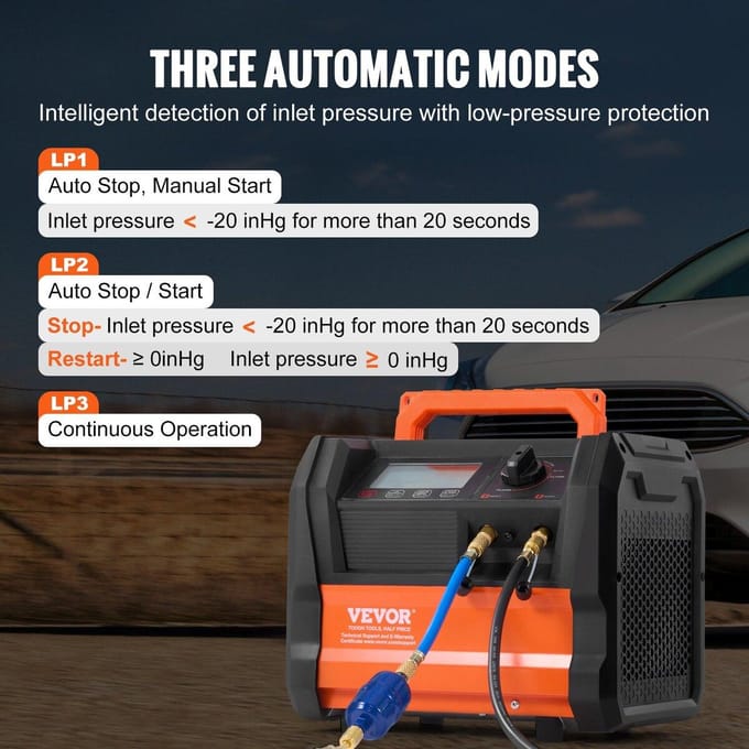 Machine de récupération de réfrigérant 1 CV Double cylindre Sans balais Portable AC