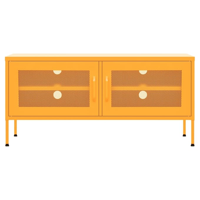 vidaXL - Tv-meubel - 105x35x50 - cm - staal - mosterdgeel