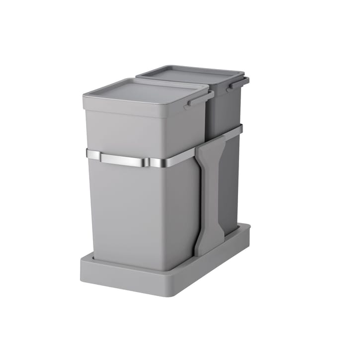 EKO - Deco Inbouwafvalemmer 15+20 liter - Plastic Stainless steel - grijs - Prullenbak