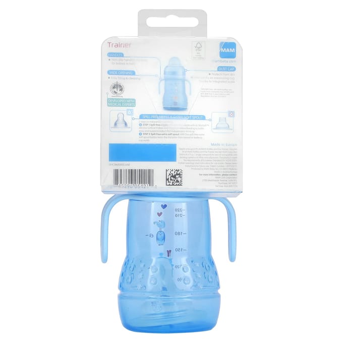 MAM, tuitbeker, 4 maanden+, blauw, 8 fl oz (220 ml) gray