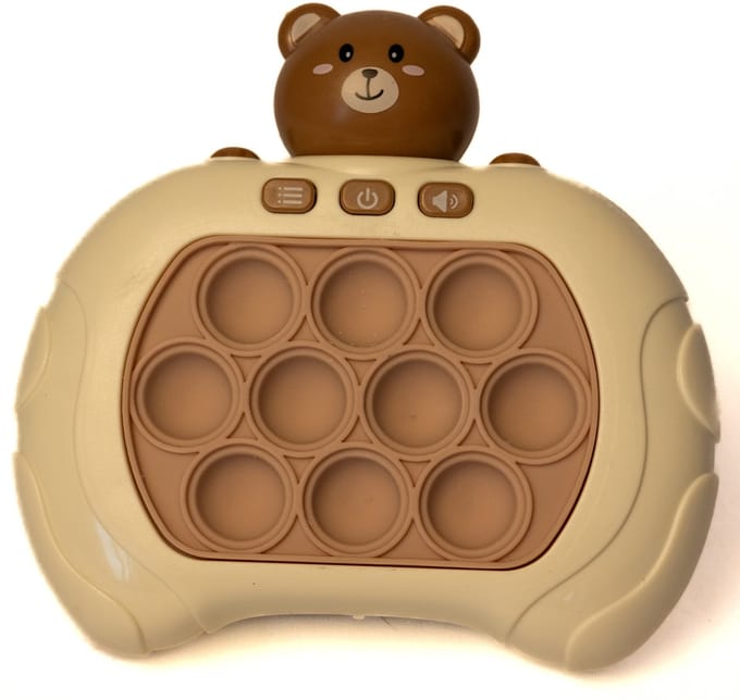 DMG Supply Pop It Game - Beer Bruin - Pop It - Pop Or Flop - Fidget Toy - 4 Spelstanden met Licht en Geluid