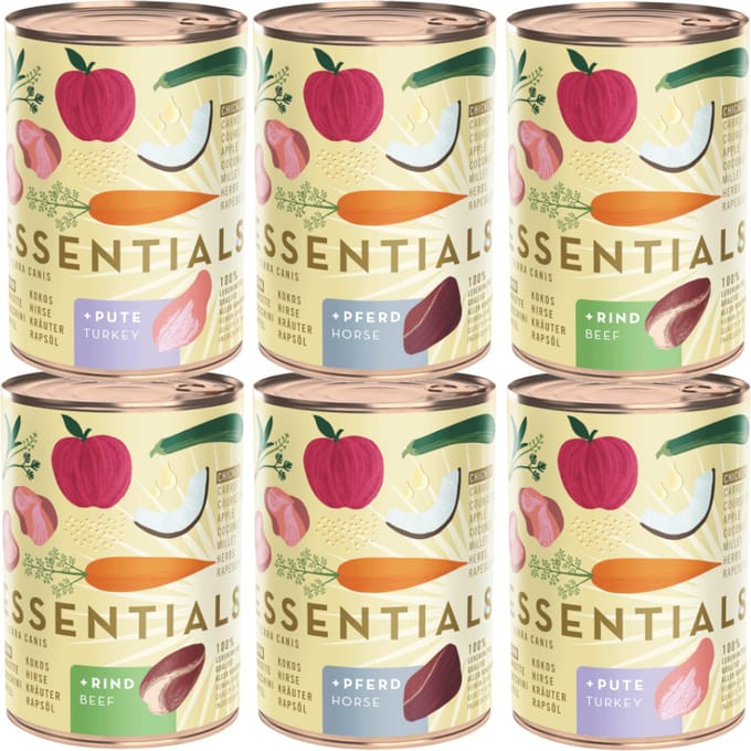6x385g Terra Canis Essential Mix (3 soorten) nat hondenvoer