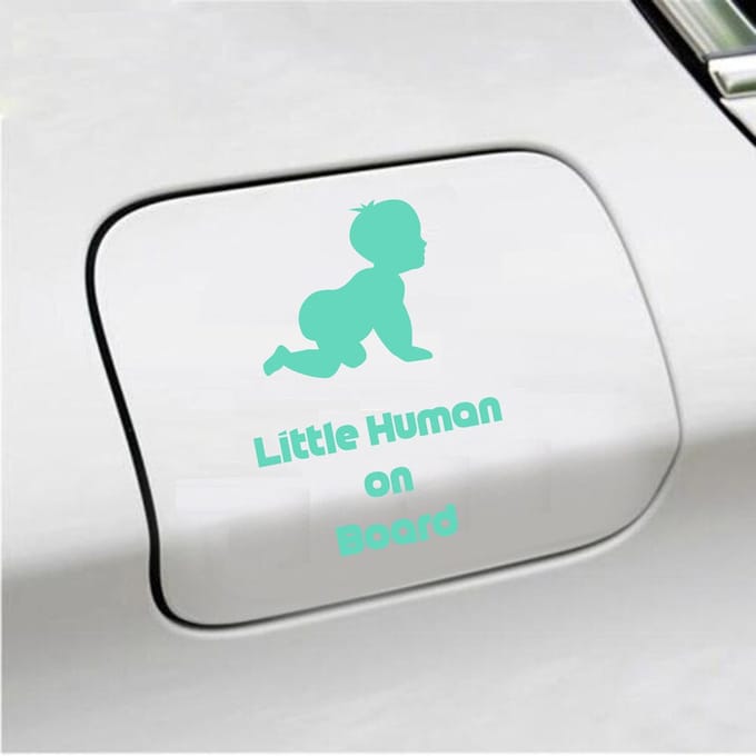 Bumpersticker - Little Human On Board - 10 X 15 - Mint