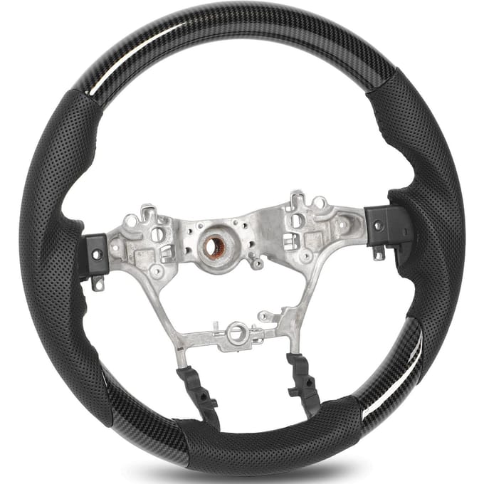 Hydro Dip Stuur Perforatie Leer 3 Delig Type Vervanging Voor Hilux AN110 AN120 AN130 2015 tot 2023 Carbon gray