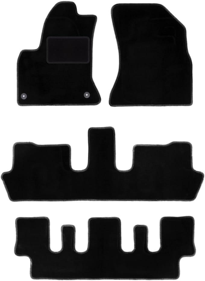 Zwarte veloursmatten voor: Citroen C4 Grand Picasso 7-zits (2006-2013)