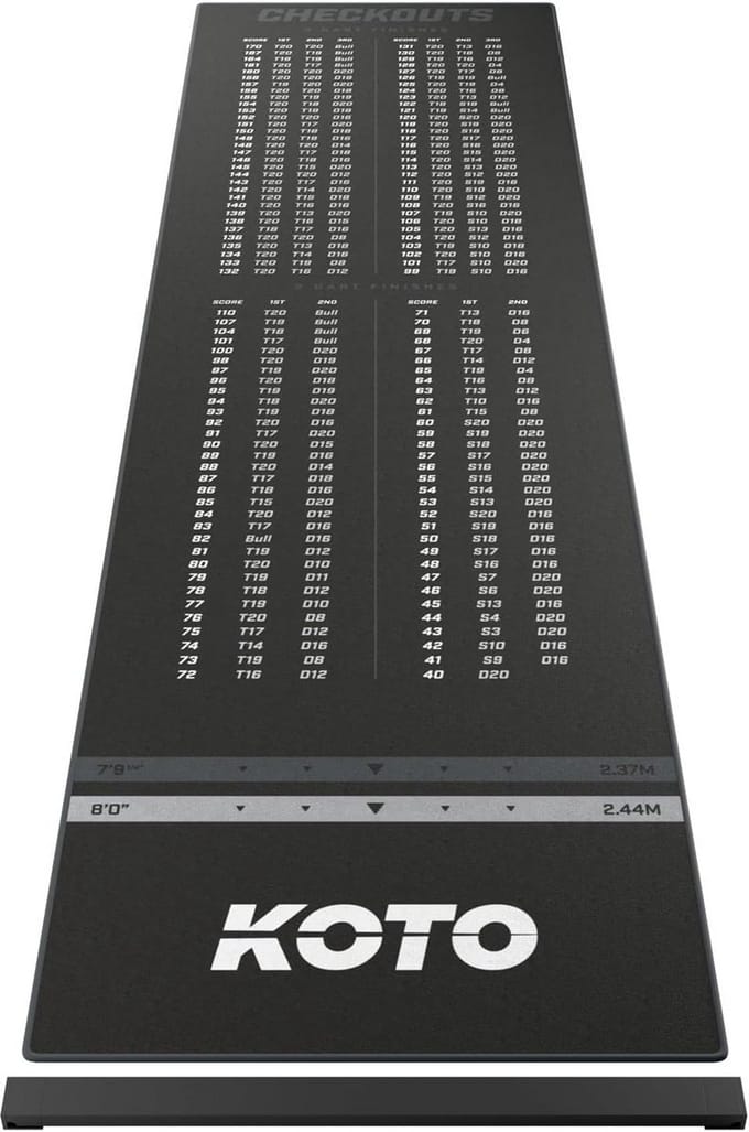 Dartmat met Checkout en Antislip Onderzijde 285 x 80 cm