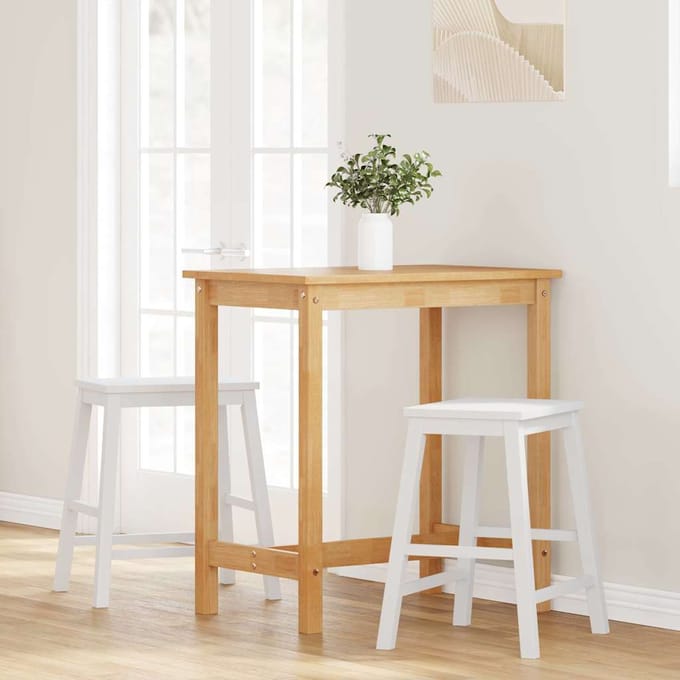 vidaXL - Barstoelen - 2 - st - massief - hout - wit