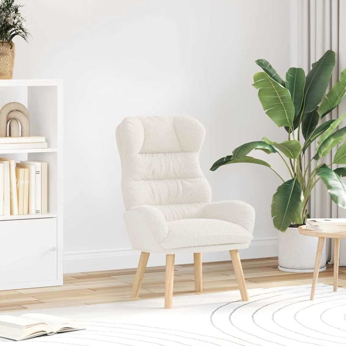 vidaXL - Fauteuil - Crème - 69 - x - 74 - x - 93 - cm - Sherpa - Stof