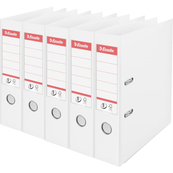 Esselte Nr.1 Vivida Ordner - Rugbreedte 75 mm - Voordeelverpakking (5 stuks) - Wit