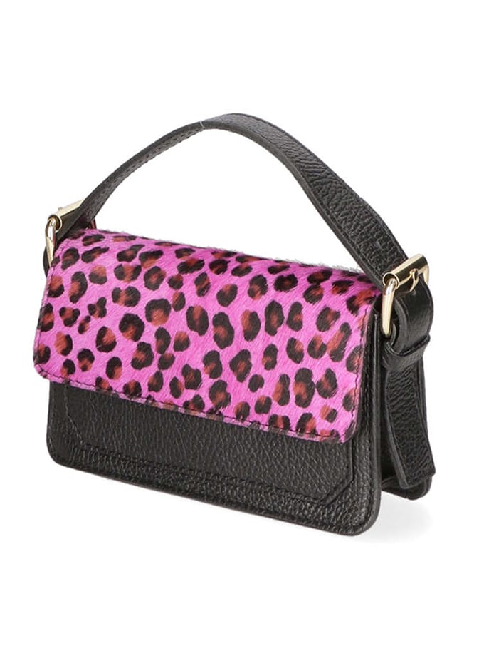 Faina Handtas Dames Cheetah Fuchsia