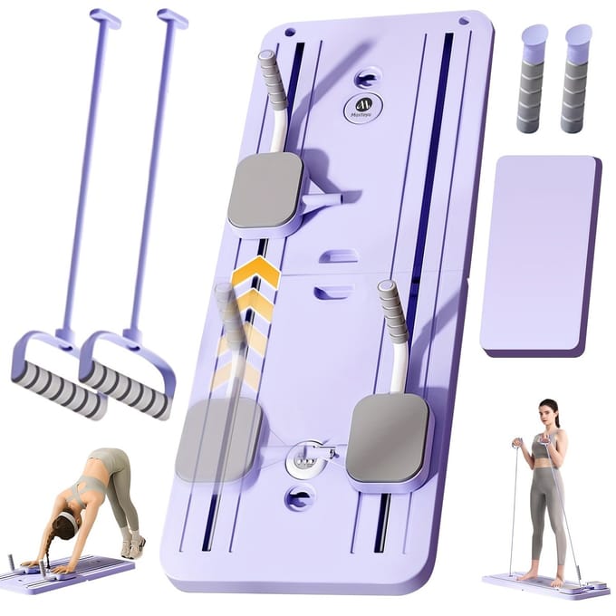 Rivona Pilates Board - Pilates Reformer - Buikspiertrainer - Hometrainer - 2025 Model - Multifunctioneel - Paars