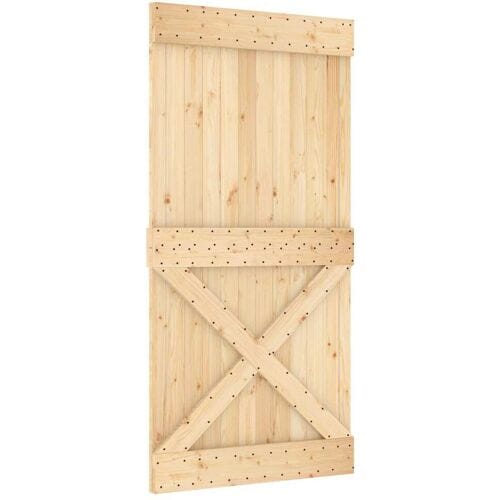 vidaXL - Schuifdeur - 100 - x - 210 - cm - Massief - Pine - Hout - (Onbehandeld)