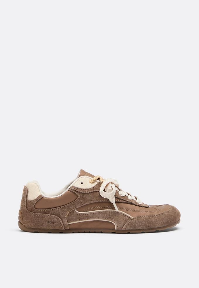 Stradivarius S009 Barefoot sneakers met leren details  BRUIN 38