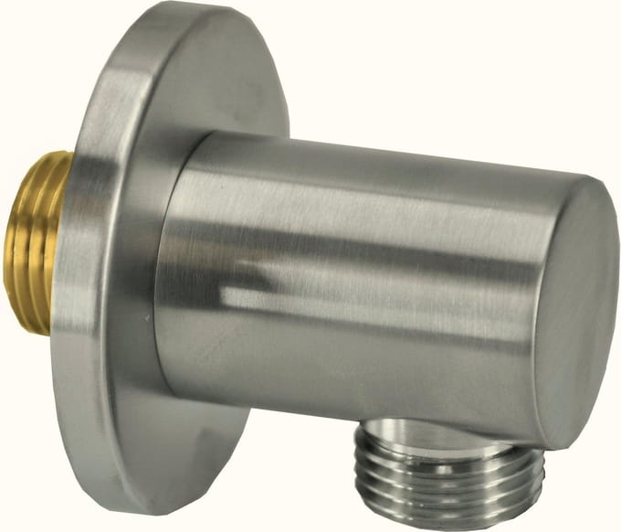 Wiesbaden UniMatch Wandaansluitbocht Rond 1/2 inch - Geborsteld Staal