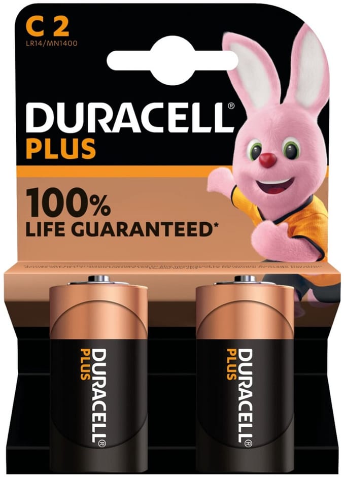 Duracell Alkaline Batterijen Plus 100 C - 2 x 2 stuks - Voordeelverpakking