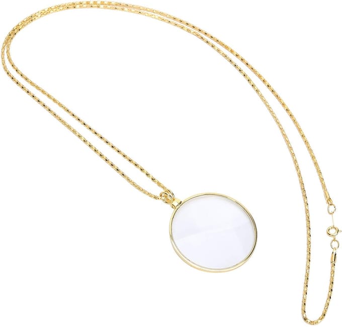Dailygoods - Mini Draagbare 5x Vergrootglas Ketting met Hanger - Goud