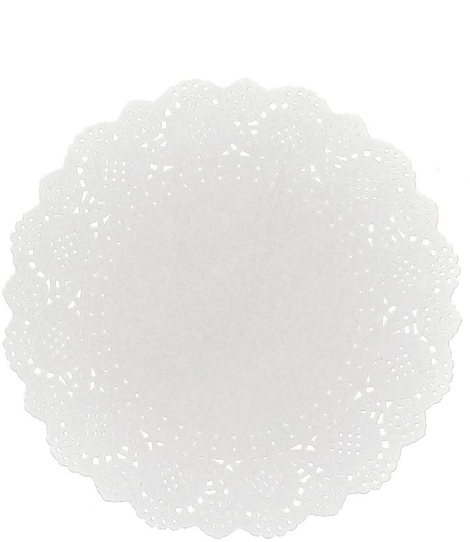 ARTYFETES - 6 witte papieren kanten placemats 26,5 cm