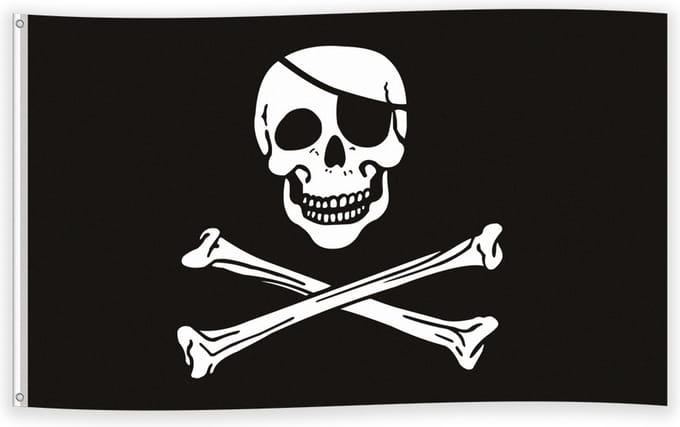 Vlag piraat 90 x 150 cm
