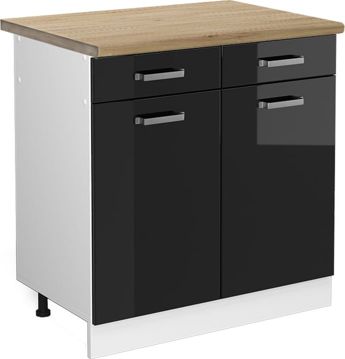 Vicco R-Line Keukenonderkast – 80 cm, WB Eik Zwart hoogglans