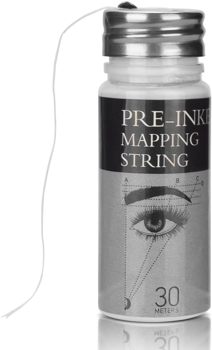 Mapping string wit 30m pre-inked - draad touw - Microblading - PMU, Henna & Hybrid Brows - Voor Perfecte Afgetekende Wenkbrauwen