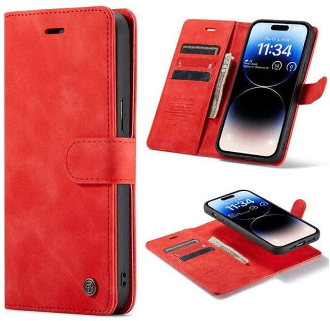 Cityhoesje - Bookcase 2-in-1 hoesje â“ iPhone 15 Pro Max - Rood