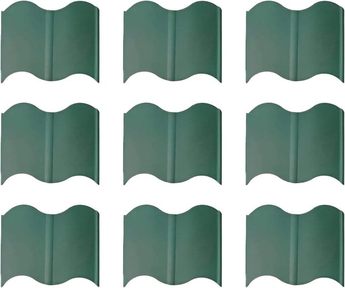 Tuinrand Randen - Bloembed Afscheiding - Tuin Decoratie - Flexibel Insteekbaar - 20 Stuks - Groen