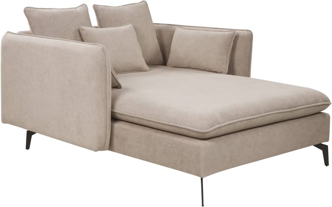 BELIANI CHARMES - Chaise Longue - Taupe - Polyester