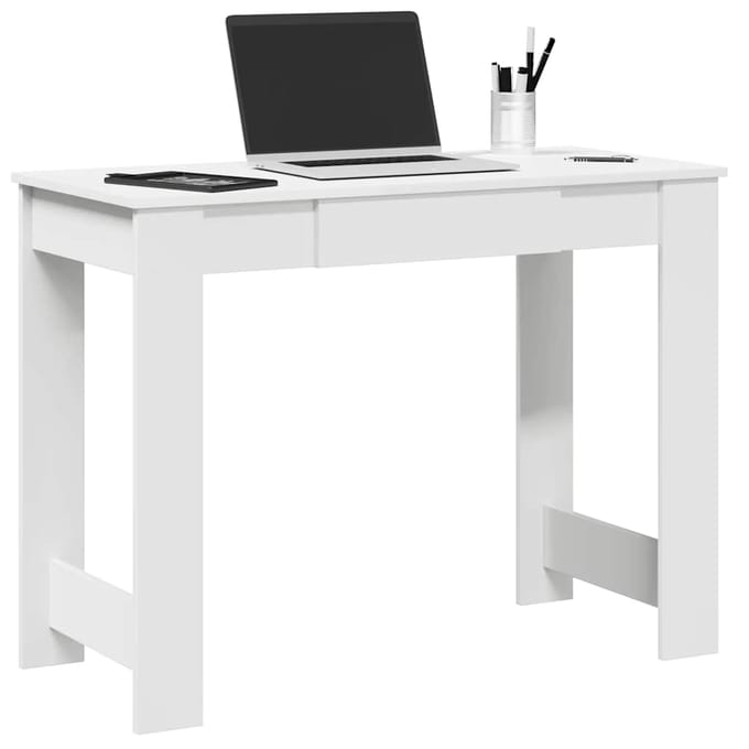 vidaXL - Bureau - 100x45x75 - cm - bewerkt - hout - wit
