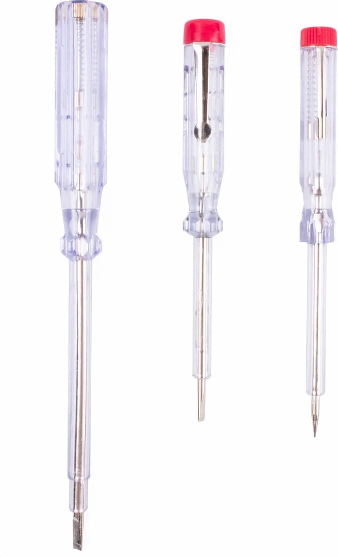Hofftech Spanningzoeker set - 6/12/24 Volt - 4-delig - Geïsoleerde kabel en aardeclip