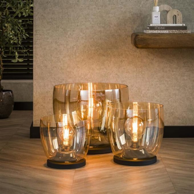 Hoyz Collection - Vloerlamp UP L - Amberkleurig Glas - Ø29