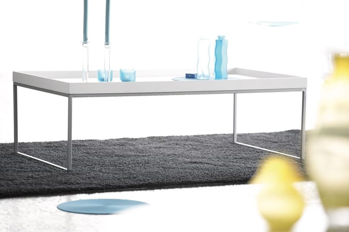 Jan Kurtz - Pizzo Salontafel - 110 x 40 x 60 cm - wit - eiken natuur - bruin