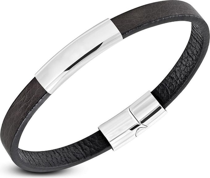 Montebello Armband Tars Brown - Leer - 316L Staal - 8mm - 22cm