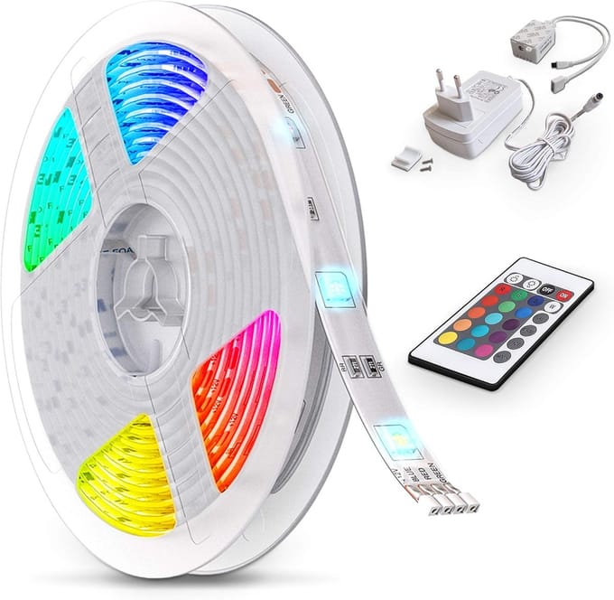 LED strip - Verlichting band - Sfeerverlichting creëren - Zelfklevend met afstandsbediening - 5 meter - RGB