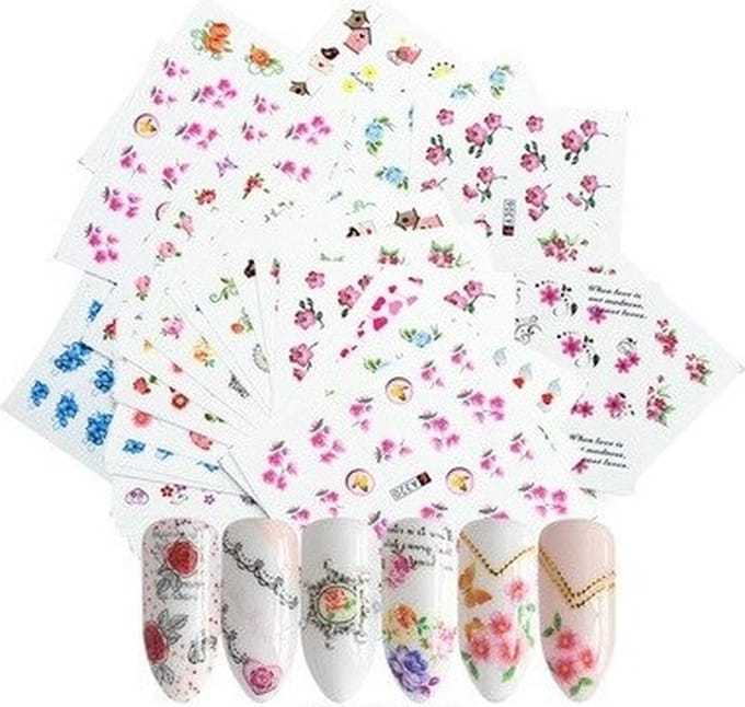 40 Stuks Nagelstickers – Nail Art Stickers – Multicolor