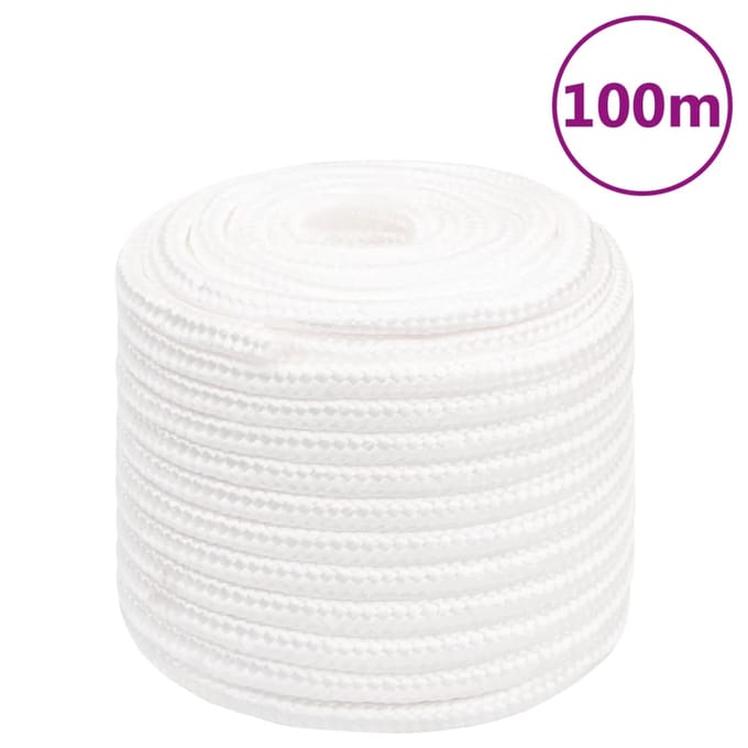 vidaXL - Boottouw - 18 - mm - 100 - m - polypropyleen - volwit