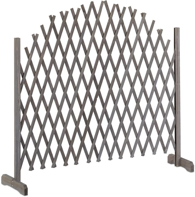 Planten klimrek - hout - uitschuifbaar - 37 - 200 cm - trellis - grijs
