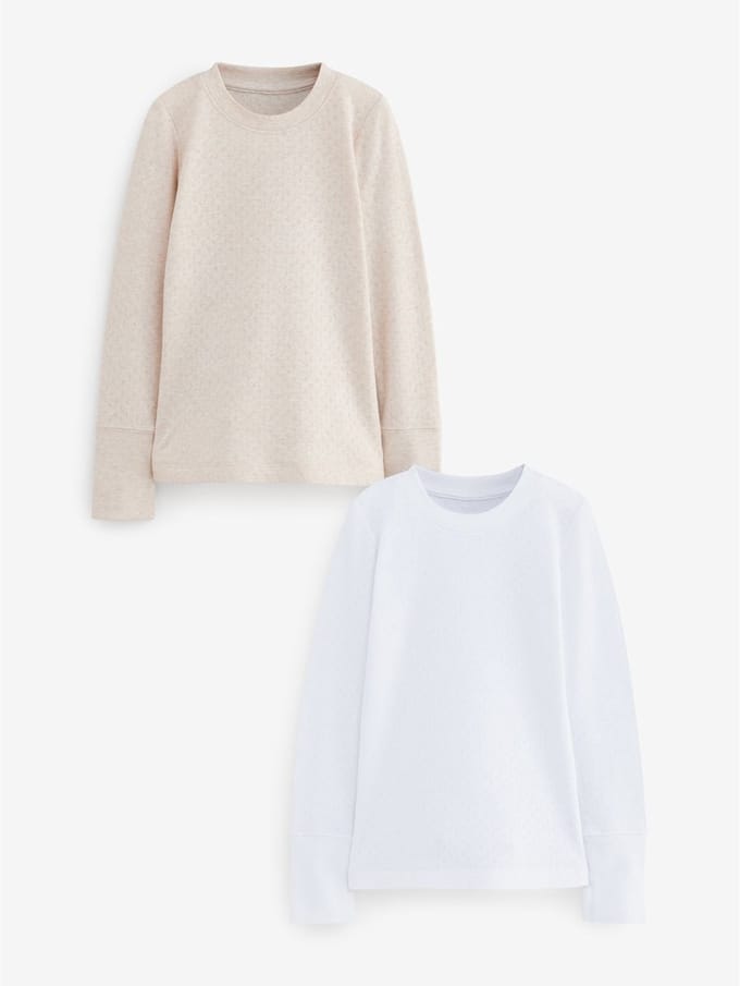 Next - Meisjes - paars - Thermische top met lange mouwen - Wit
