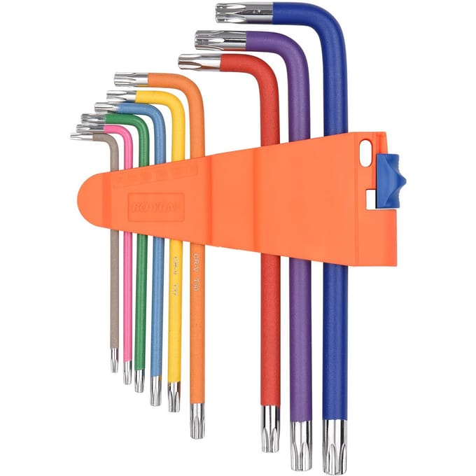 18PCS Multicolour L-sleutelset Metrisch Ster Lange Arm Bal Einde Inbussleutelset Chroom Vanadium Staal Torx Key Set
