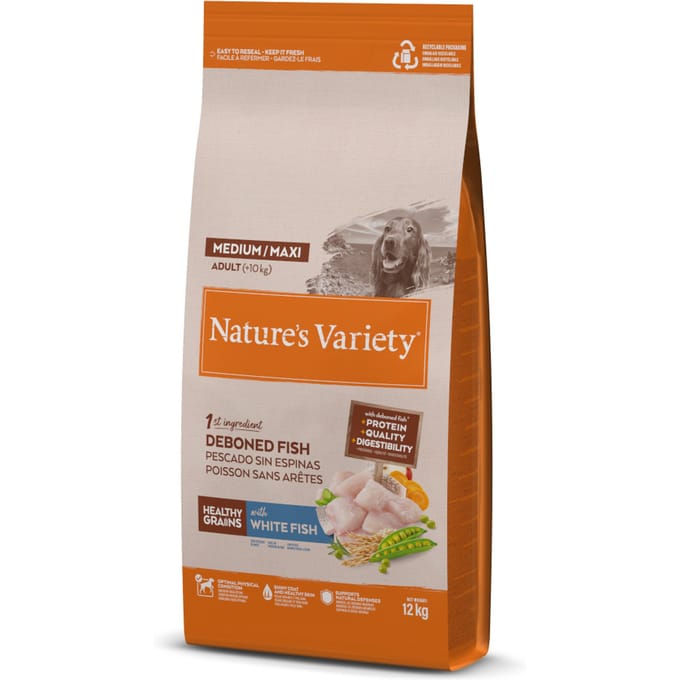 Nature's Variety Healthy Grains Medium/Maxi Adult Witvis - 12 kg