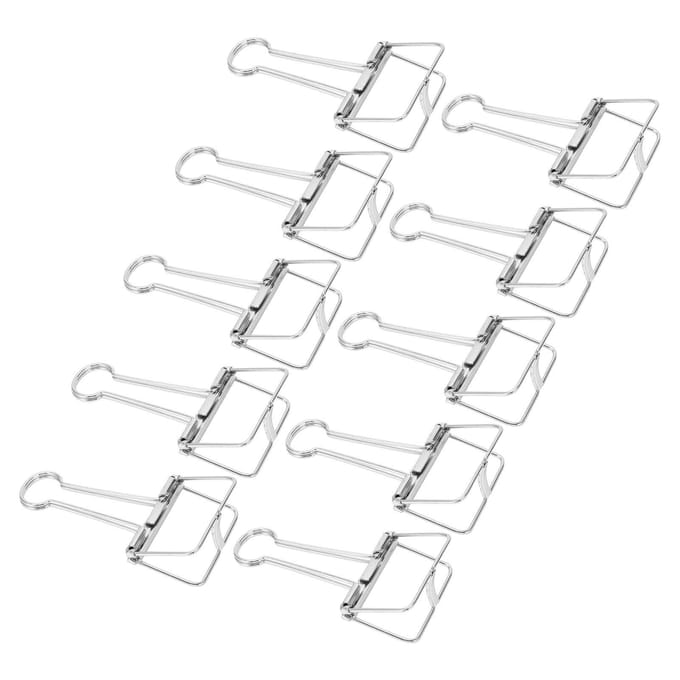 51mm 30pcs Pinces à Reliure Force de Serrage Forte Métal Pinces à Queue Creuse Mini Pinces à Reliure Papier argenté