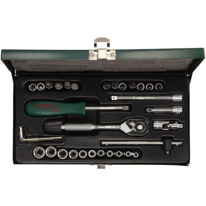 Dopsleutelset HANS 1/4 inch 6-kant 33 Stuk (kurz)