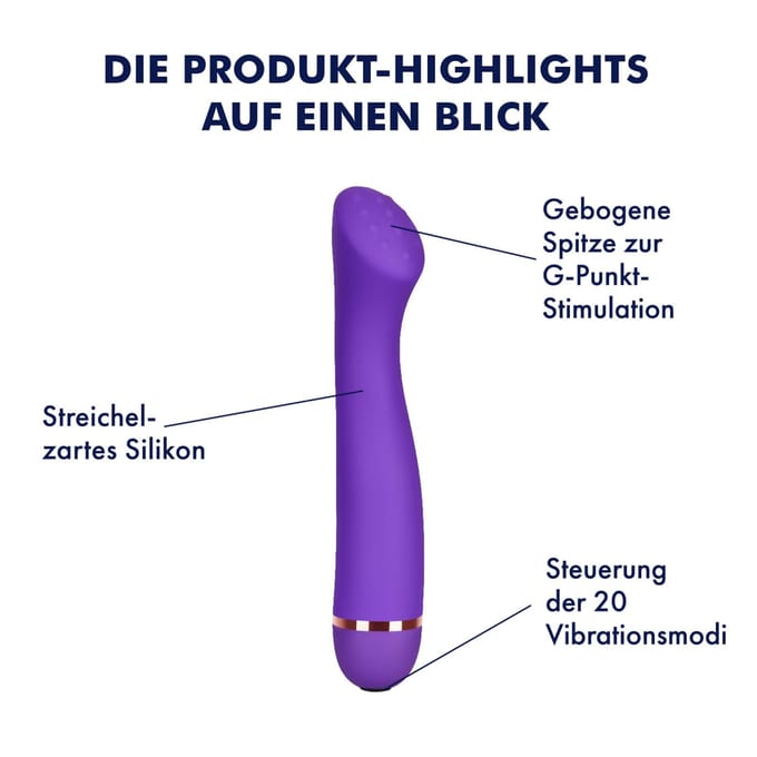 G-spot vibrator met siliconen genopte top, 18 cm