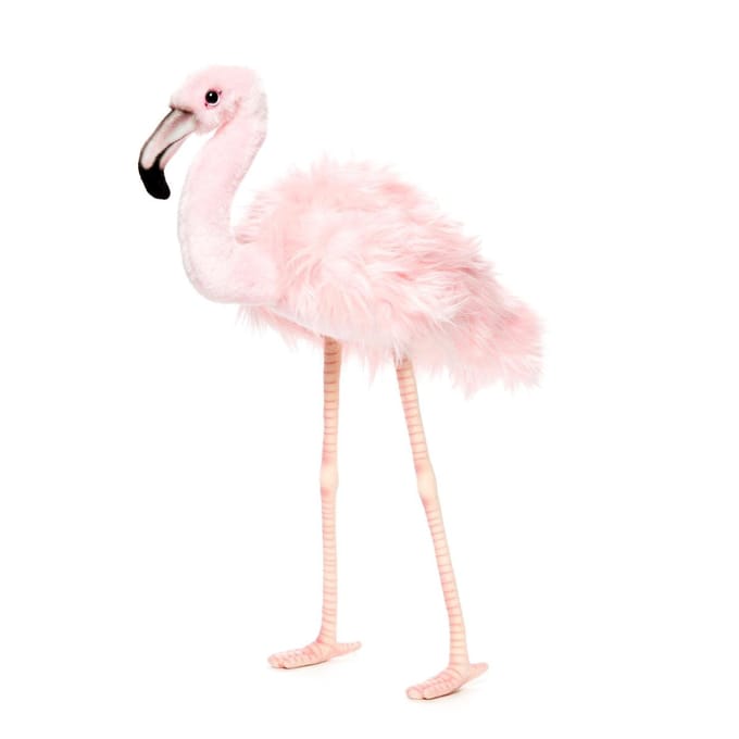 Hansa pluche flamingo - knuffel vogel - 38 cm - exotische vogel knuffels