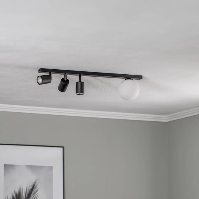 EMIBIG LIGHTING Plafondspot Baster 4, staal, 4-lamps, 3 spots, bol
