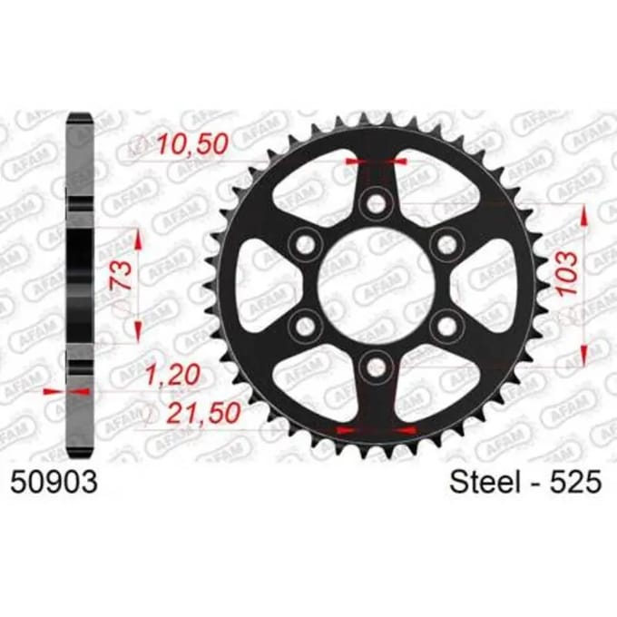 Standaard Stalen Motor Tandenwiel Afam 525